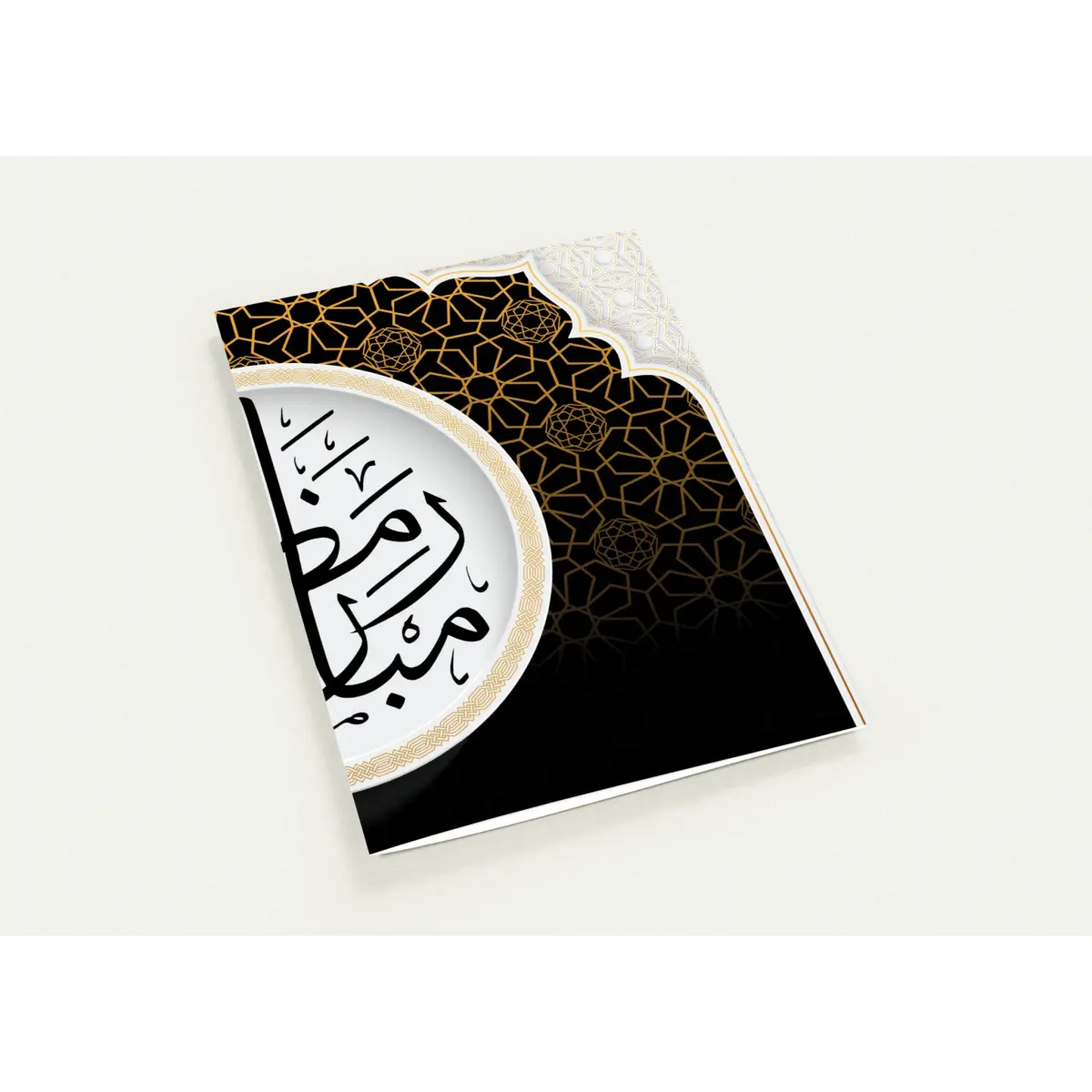 Ramadan Mubarak | رمضان مبارك | Elegant Black & Gold Design | Pack of 10 Greeting Cards (Folded, Premium Envelopes Included) | (US & CA) | By Islamic Calendars - Islamic Calendars