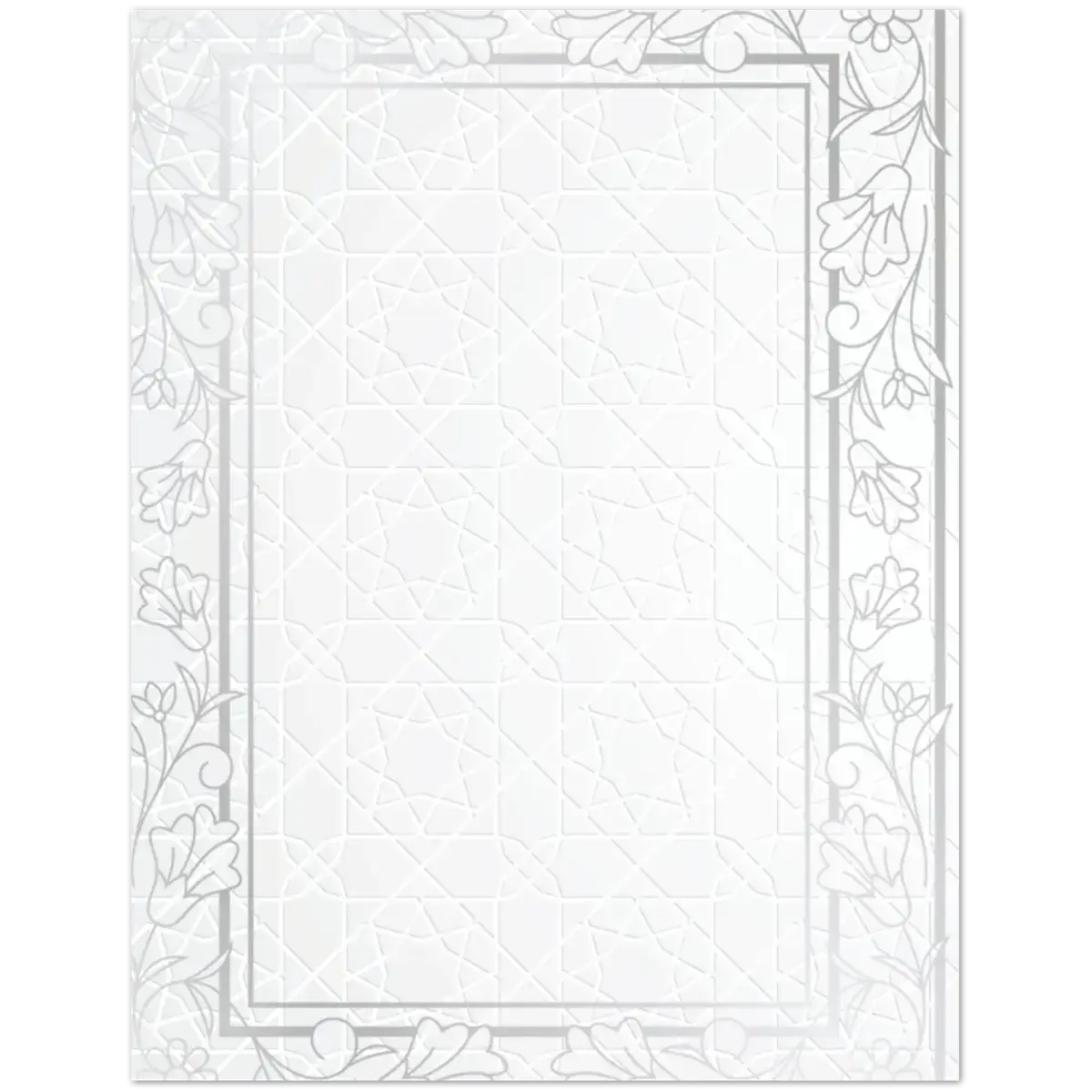 Ramadan Mubarak | رمضان مبارك | Elegant Floral Border Design | Pack of 10 Greeting Cards (Folded, Premium Envelopes Included) | (US & CA) | By Islamic Calendars - Islamic Calendars